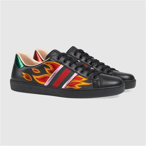 gucci flames white|Gucci flame sneakers.